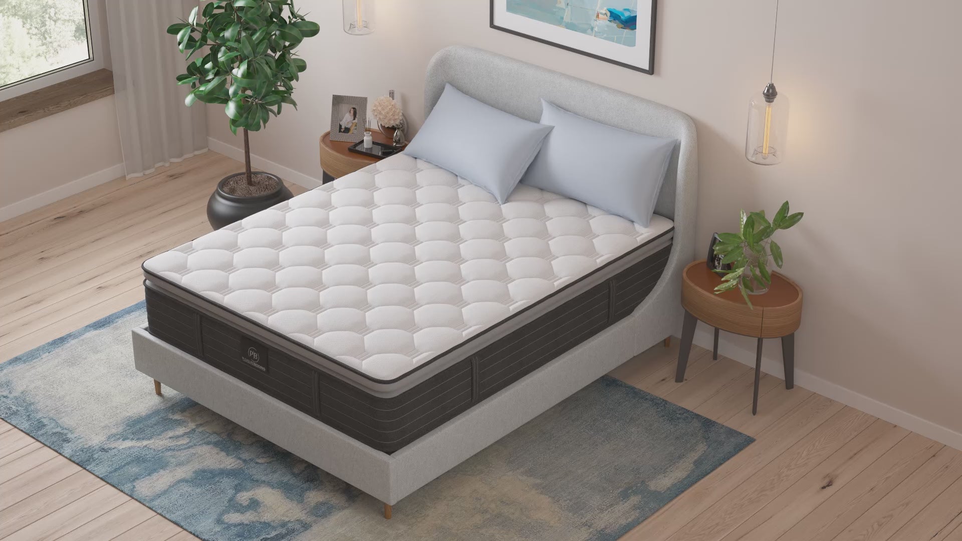 Load video: Emily Single Pillow Top 14&quot; Mattress